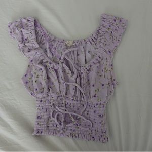 Lavender LA hearts crop top